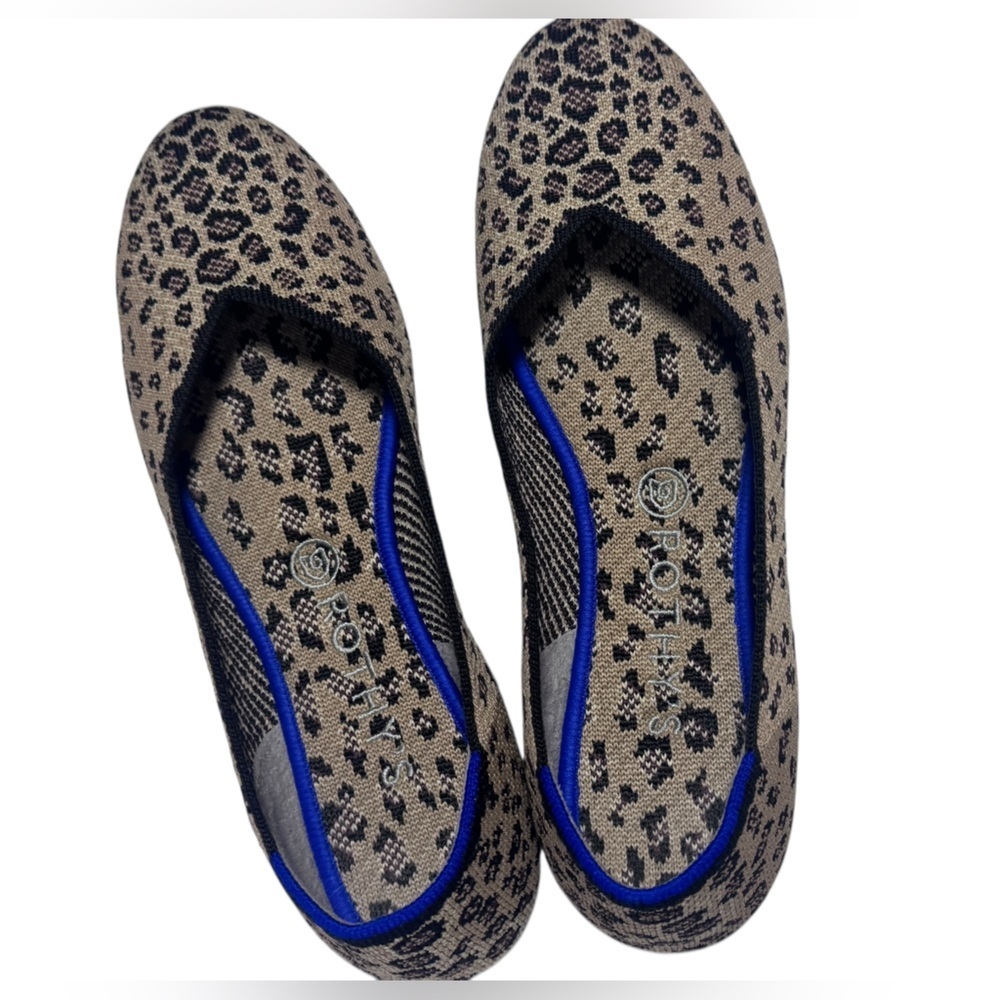 Rothy's Black and Tan Leopard Print Flats